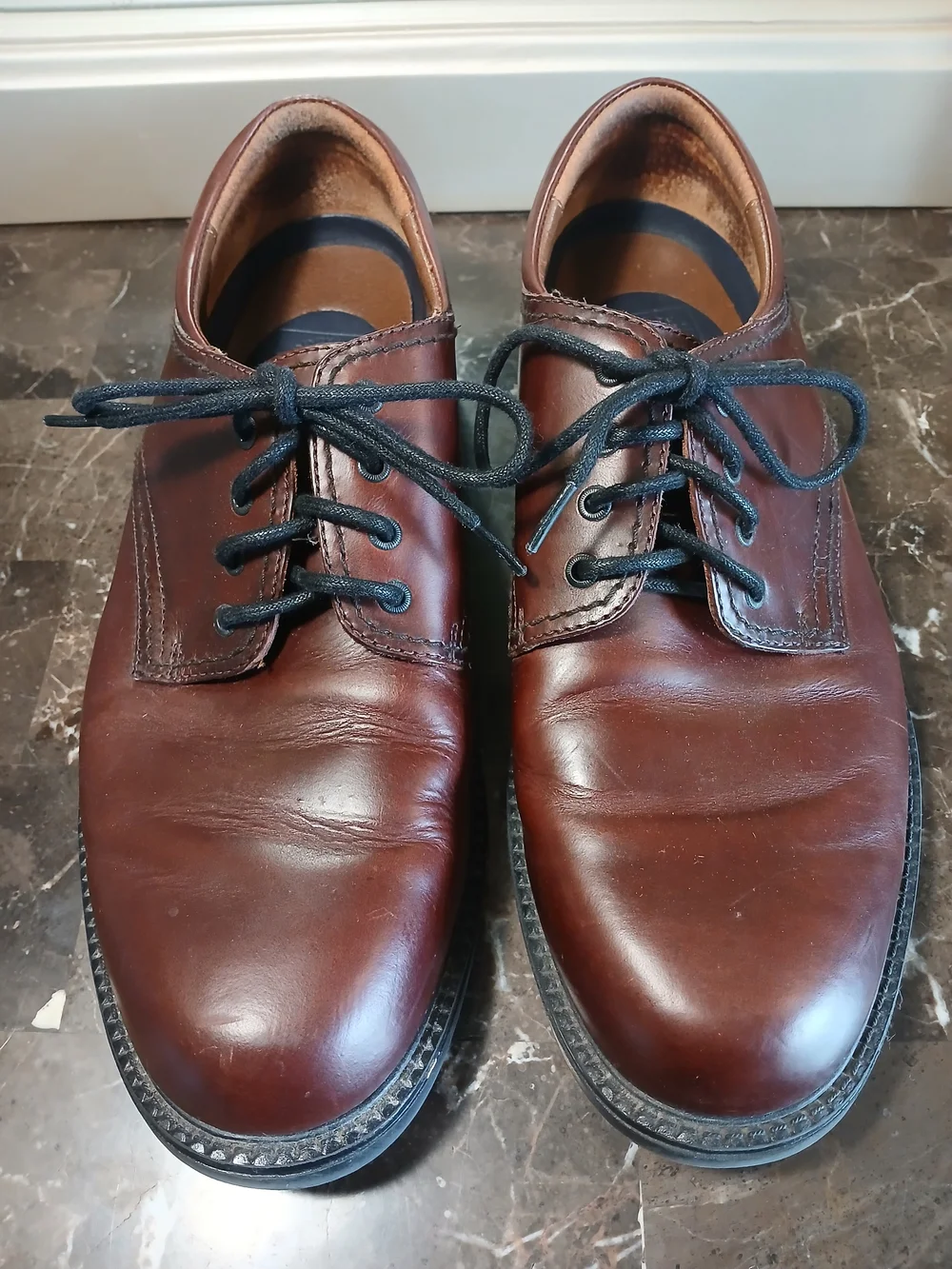 Men's Brown Leather Derby Shoes - Polished Casual Oxford